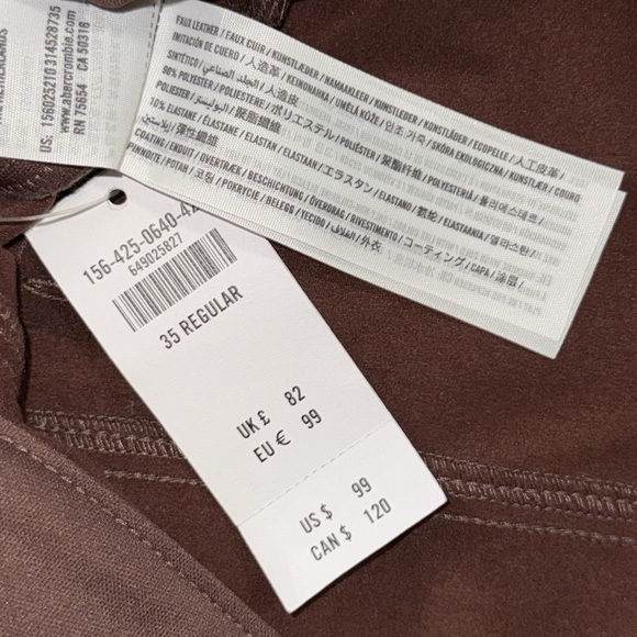Abercrombie & Fitch '90s Straight Ultra High Rise Faux Leather Pant - Picture 5 of 9